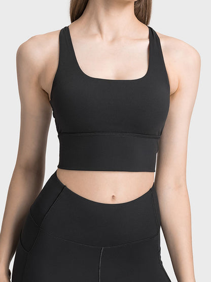 Scoop Neck Crisscross Straps Sports Bra – Stylish & Supportive