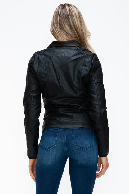 YMI Removable Faux Layered Multi-Pocket Jacket Cozy & Versatile