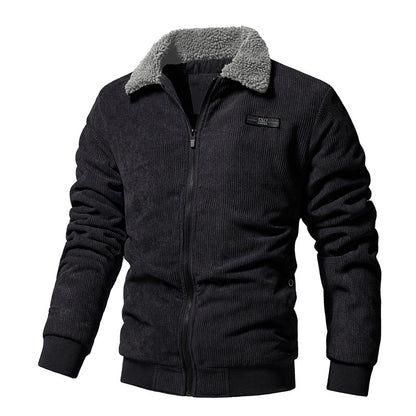 Men's Corduroy Padded Lapel Jacket Classic Warm & Stylish
