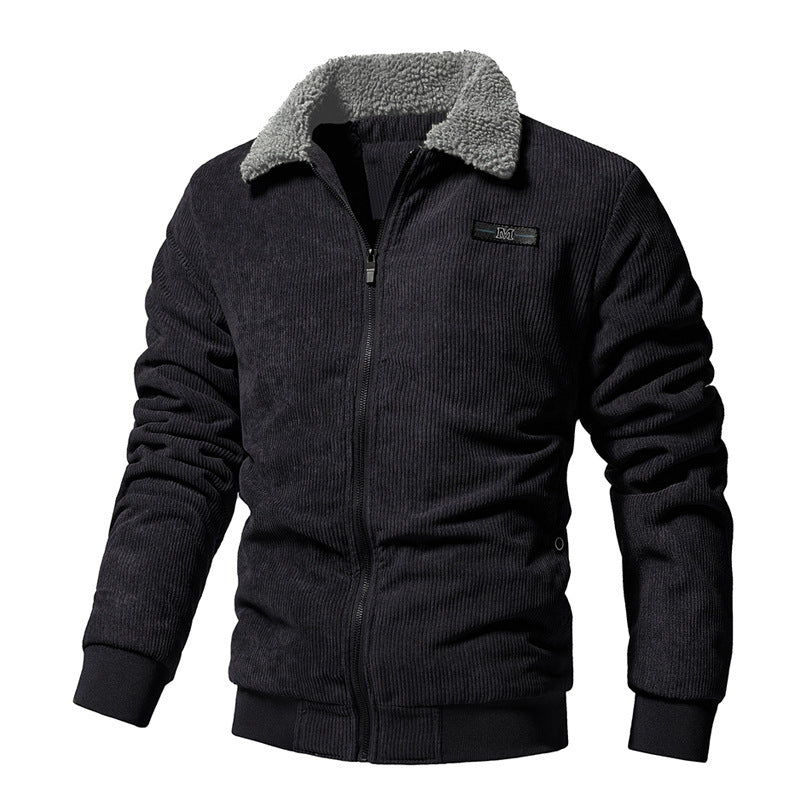 Men's Corduroy Padded Lapel Jacket Classic Warm & Stylish