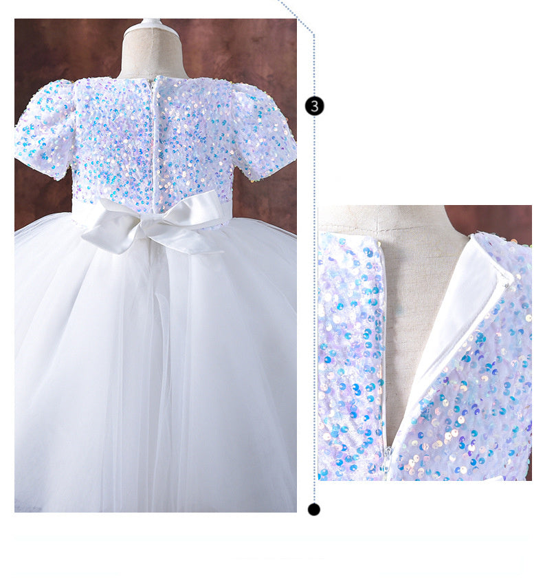 Piano Costume Sequined Puffy Gauze Children's Gown