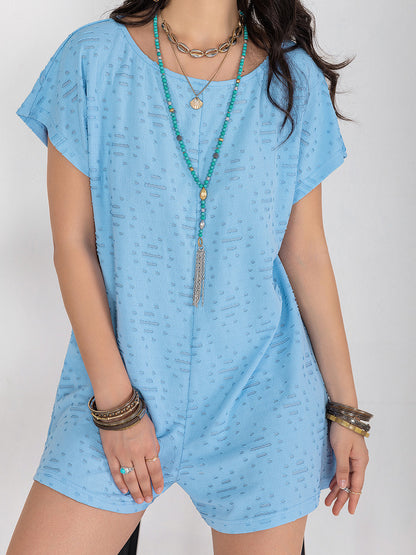 Round Neck Short Sleeve Romper – Casual & Comfy