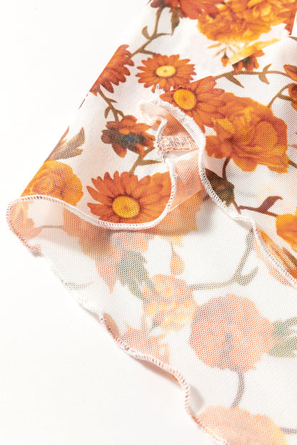Printed Mock Neck Flare Sleeve Top | Chic & Trendy Statement Blouse