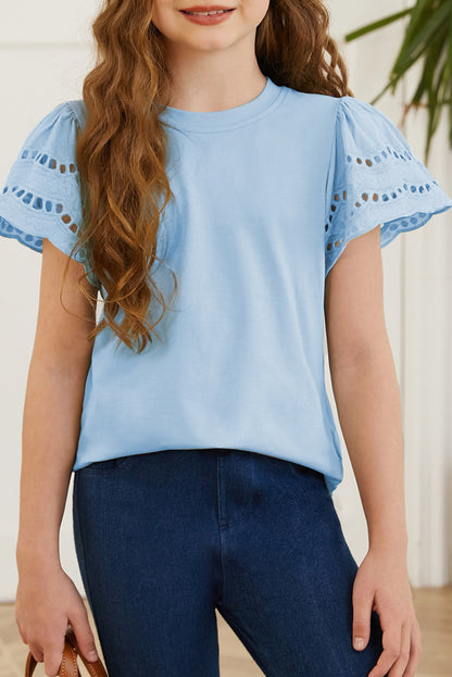 Round Neck Flutter Sleeve T-Shirt – Effortless Chic & Comfort