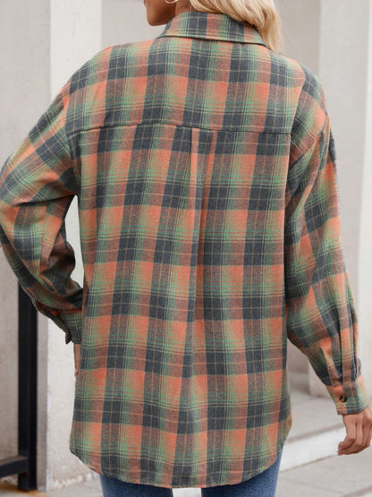 Camisa de manga larga con cuello a cuadros