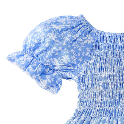 Girls' Floral Stitching Dress – Elegant & Charming