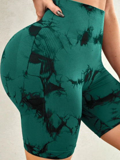 Tie-Dye High Waist Active Shorts | Trendy & Comfortable